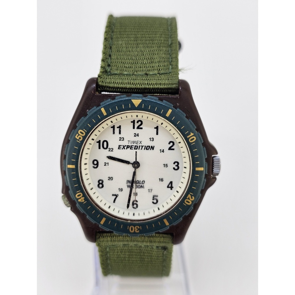 VTG Timex Expedition Analog Men Watch 38MM White Dial New Bands New Battery READ